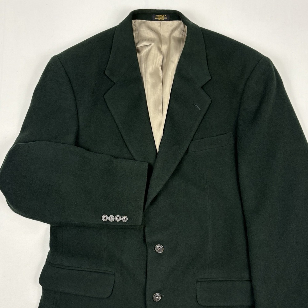 VTG 90s/Y2K Stafford Soft Dense Camel Hair Flannel Sport Coat 40L Forest Green